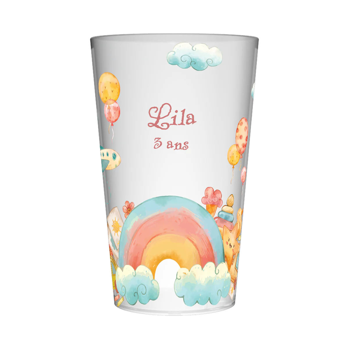 Gobelet personnalisé Anniversaire Arc en Ciel & Nuage