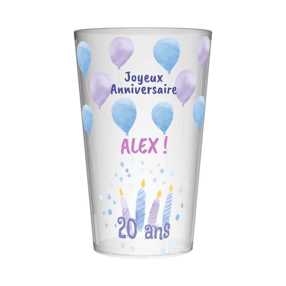 Gobelet personnalisé Anniversaire Ballons & Bougies