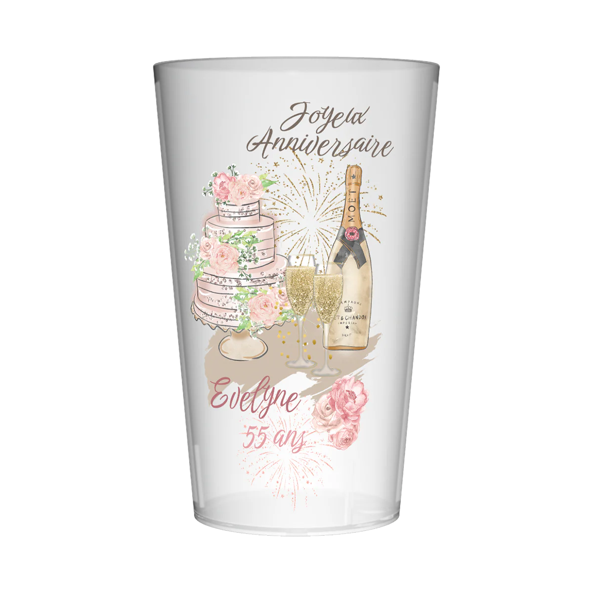 Gobelet personnalisé Anniversaire Bouquet