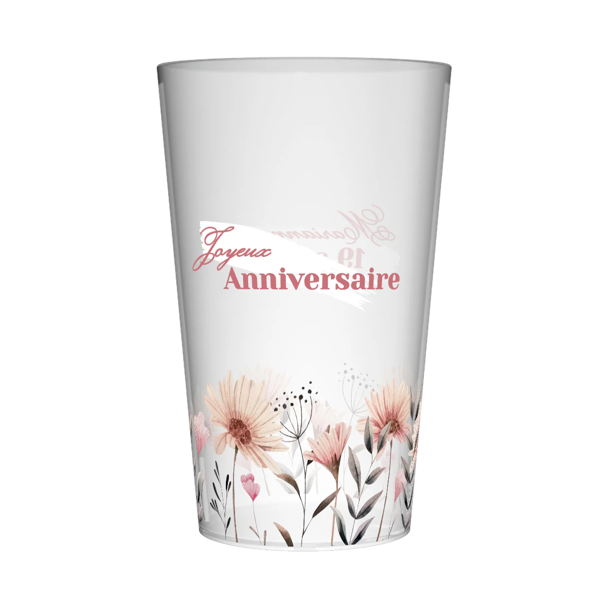 Gobelet personnalisé Anniversaire Champ de fleurs - Image 3
