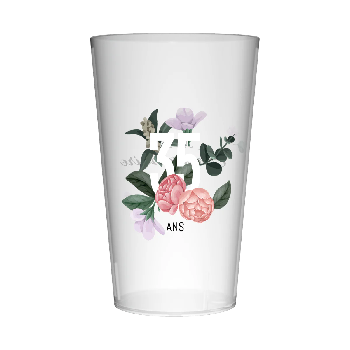 Gobelet personnalisé Anniversaire Chiffre & Fleurs