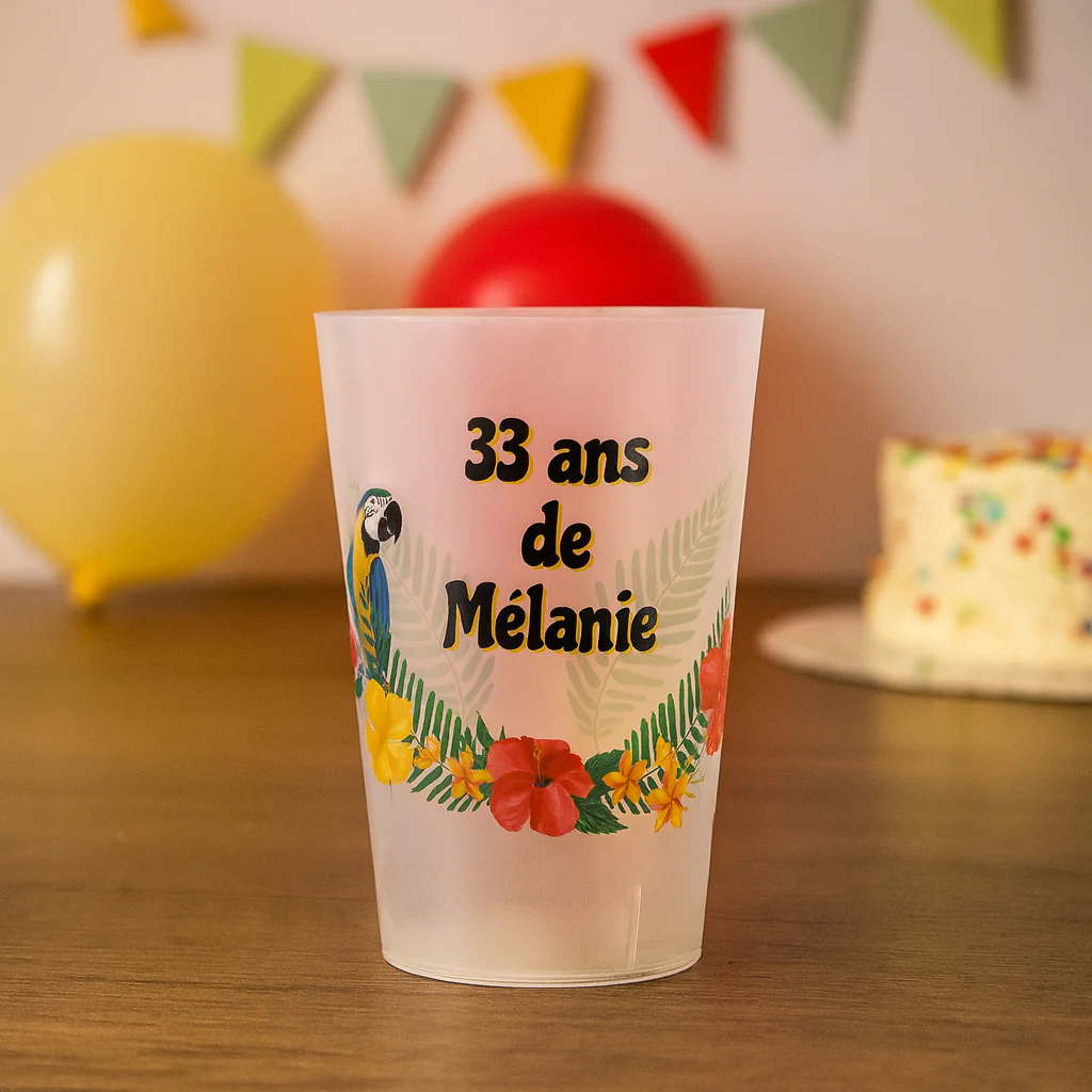 Gobelet personnalisé Anniversaire Exotique - Image 2