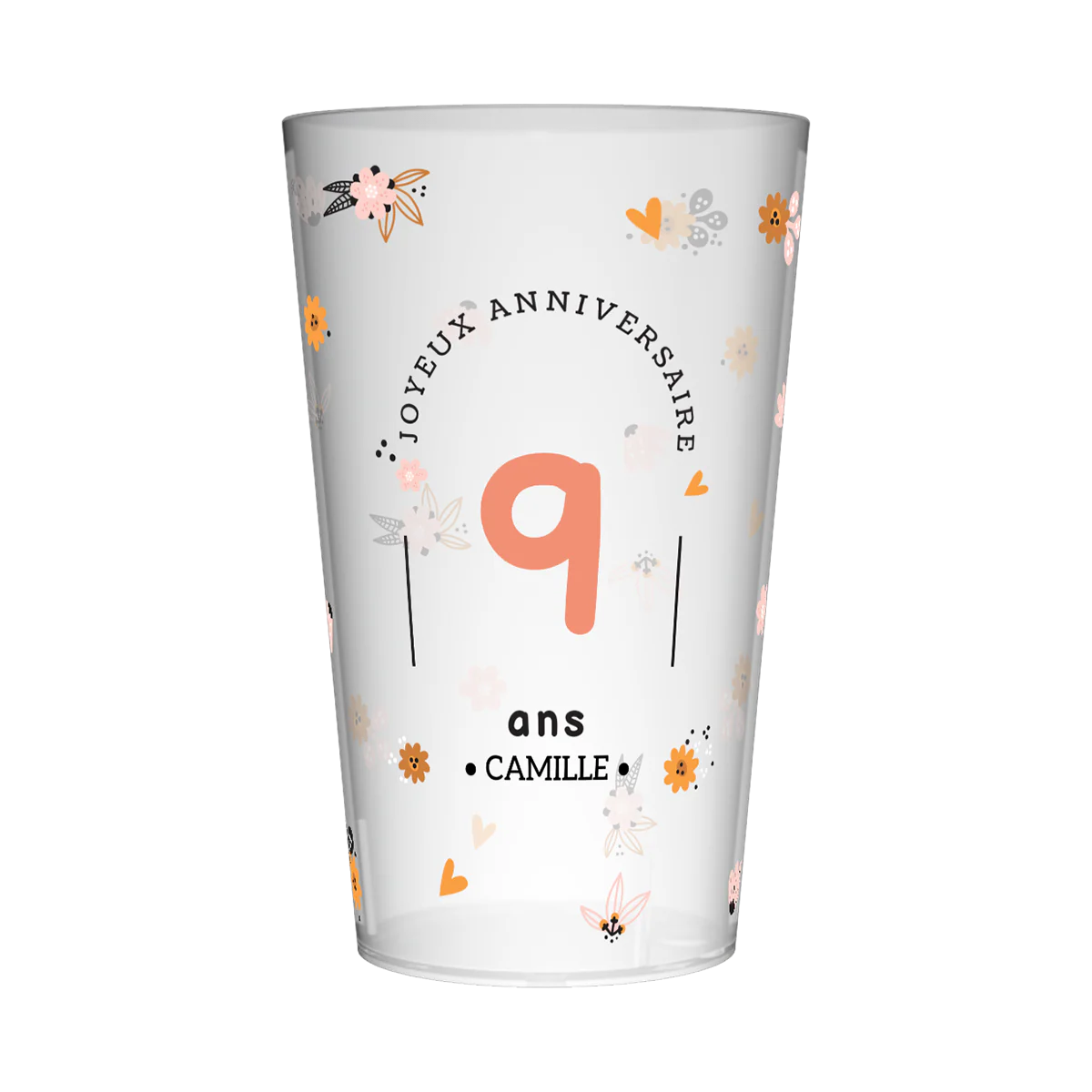 Gobelet personnalisé Anniversaire Mignon Fleurs