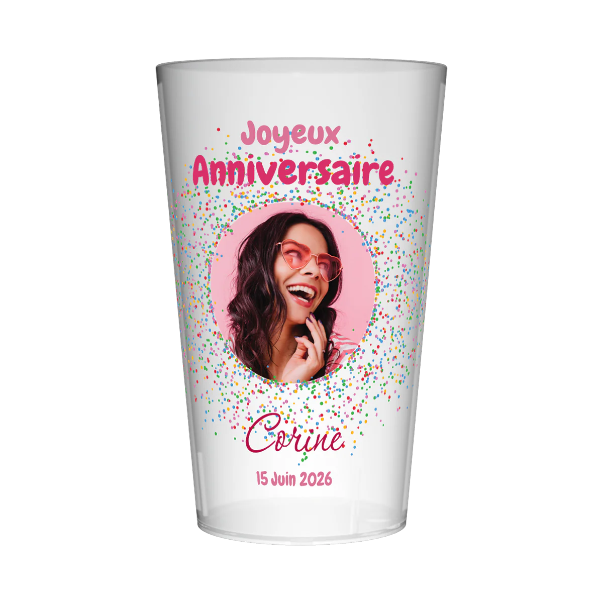 Gobelet personnalisé Anniversaire Photo & Couleurs