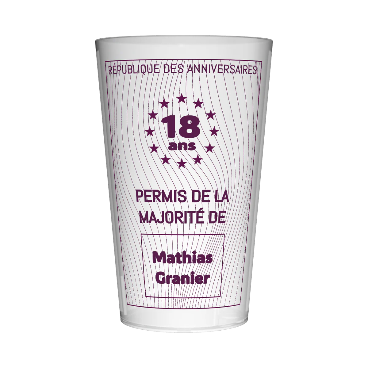 Gobelet personnalisé Anniversaire Photo Majorité