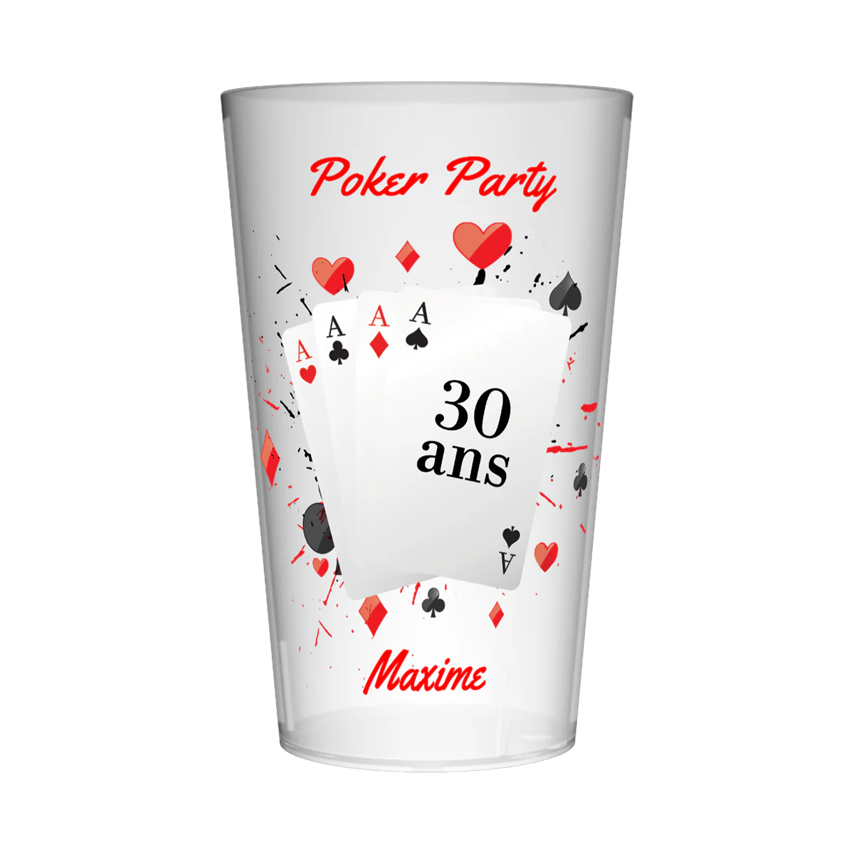 Gobelet personnalisé Anniversaire Poker Cartes