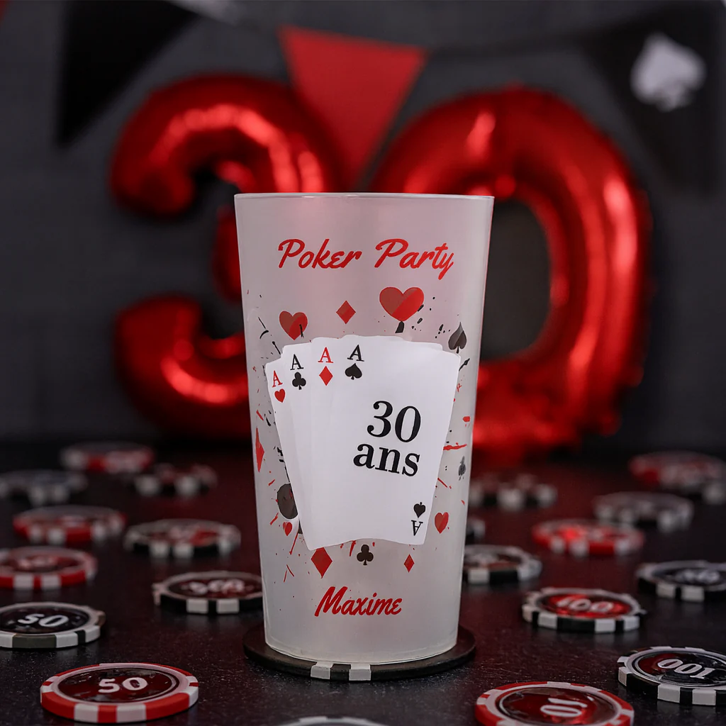 Gobelet personnalisé Anniversaire Poker Cartes - Image 2