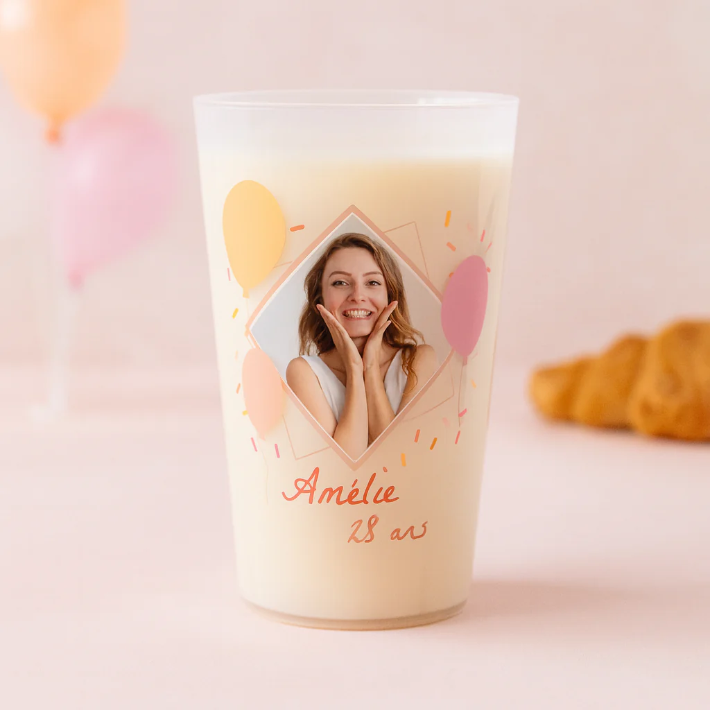 Gobelet personnalisé Anniversaire Rose & Photo - Image 2