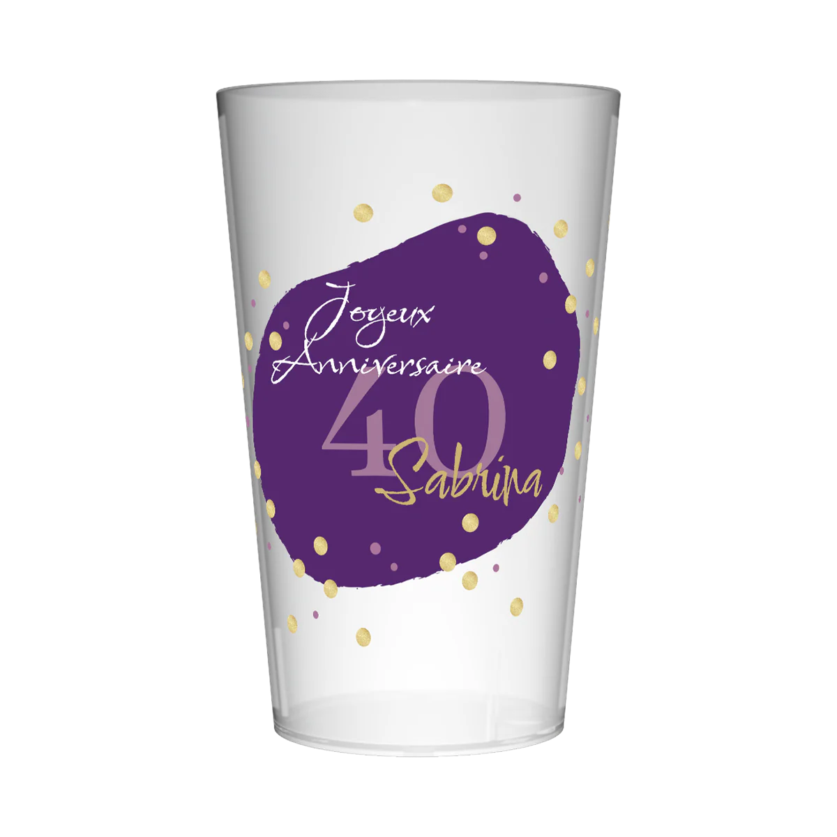 Gobelet personnalisé Anniversaire Violet