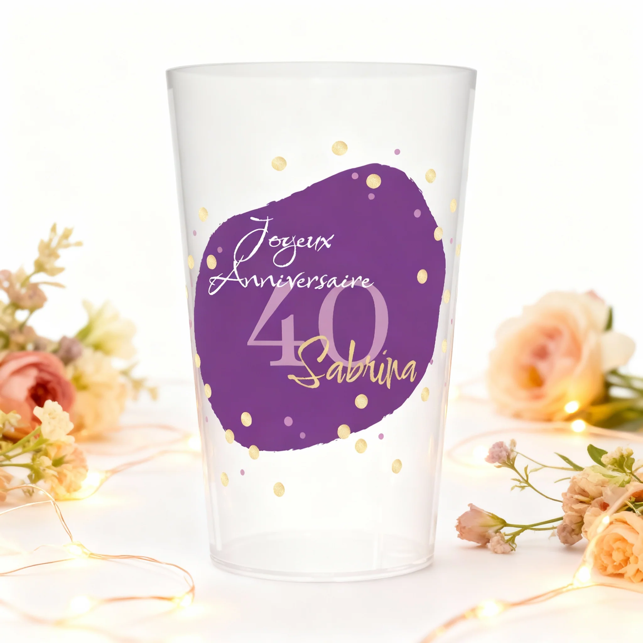 Gobelet personnalisé Anniversaire Violet - Image 2