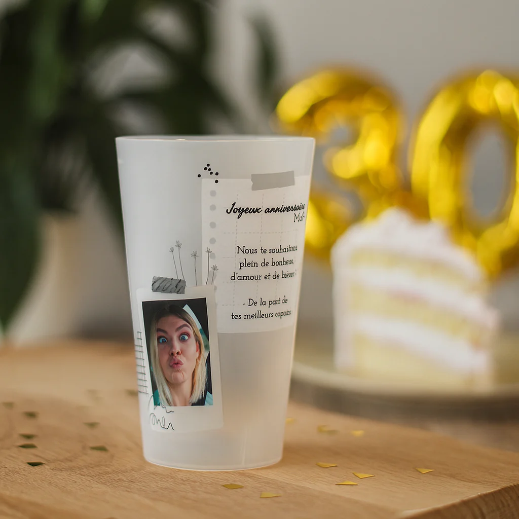 Gobelet personnalisé Anniversaire Voeux & Photo - Image 2