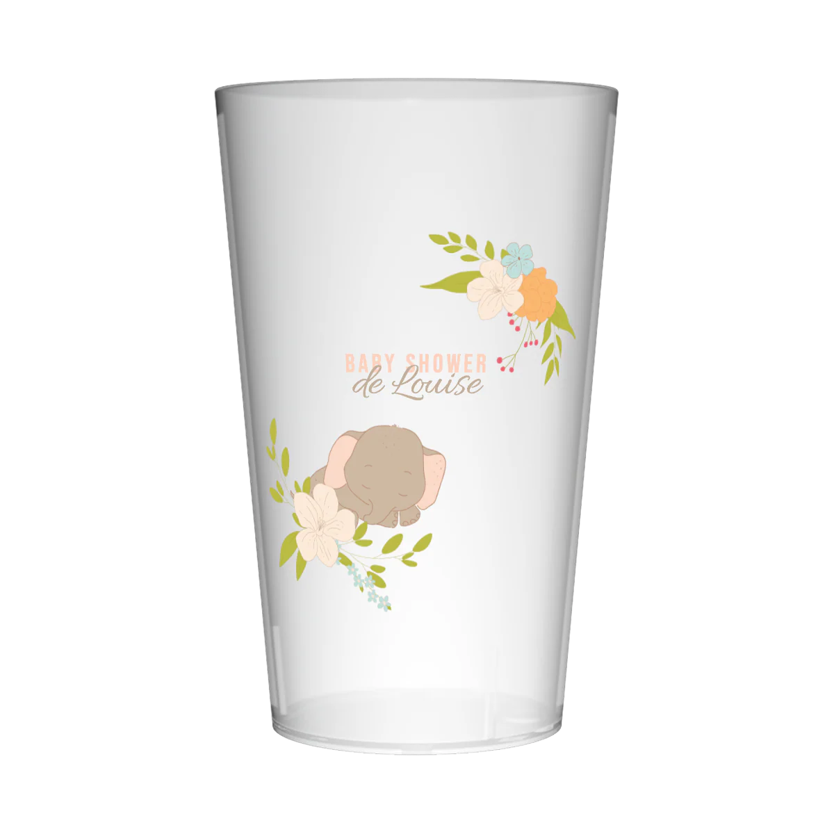 Gobelet personnalisé Baby Shower Éléphanteau