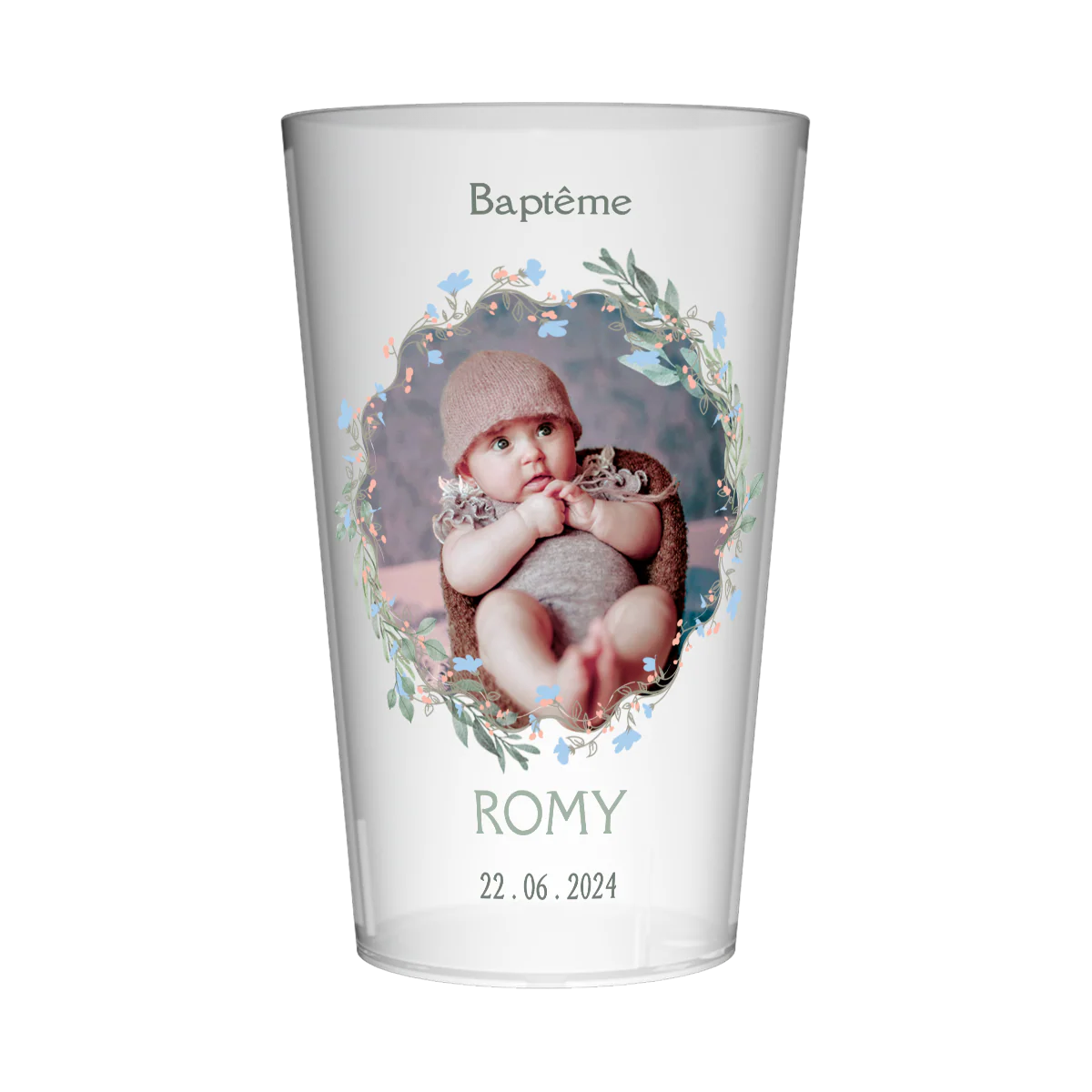 Gobelet personnalisĂ© BaptĂȘme Couronne Verte