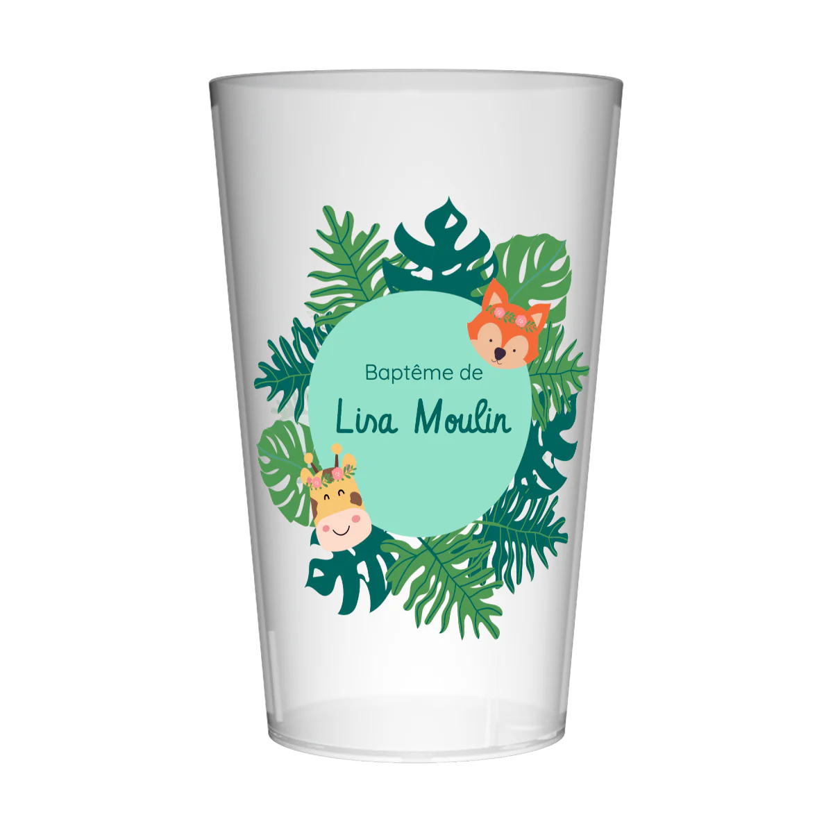 Gobelet personnalisé Baptême Tropical