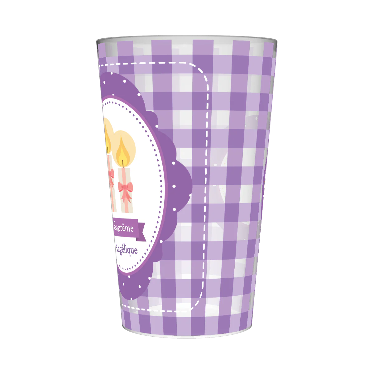 Gobelet personnalisé Baptême Vichy - Image 4