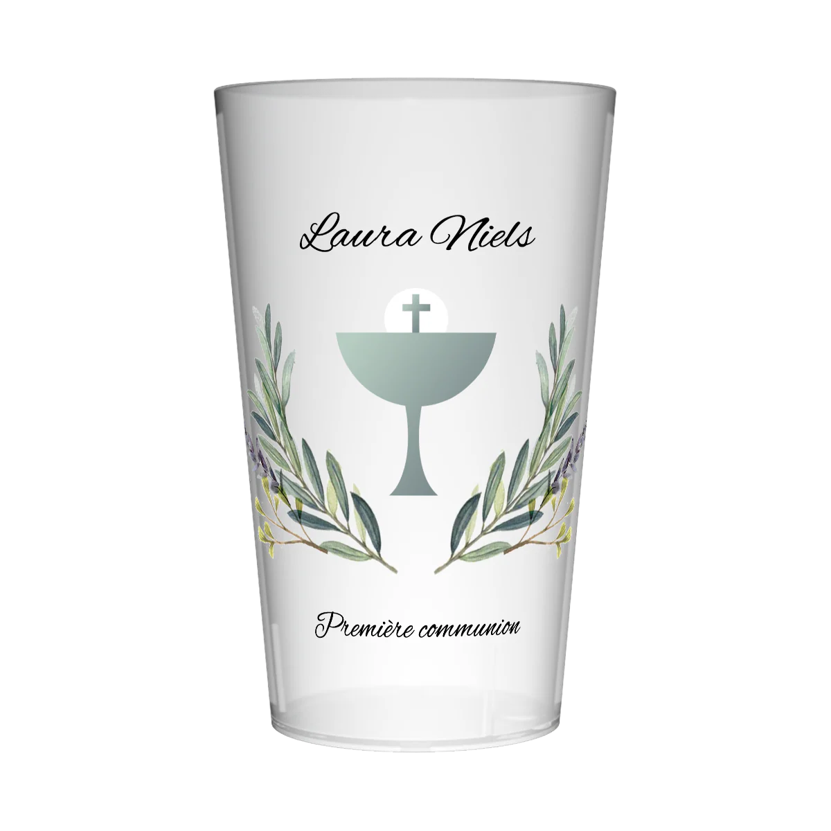 Gobelet personnalisé Communion Feuillage