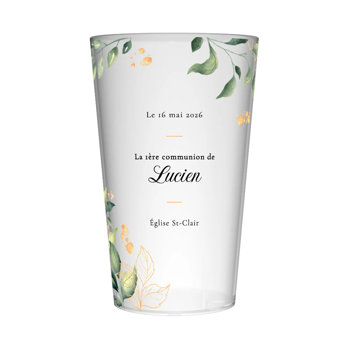 Gobelet personnalisé Communion Floral