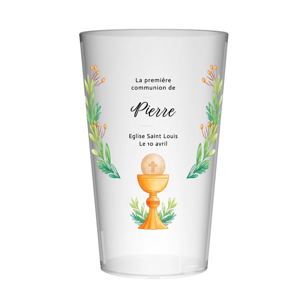 Gobelet personnalisé Communion Florale