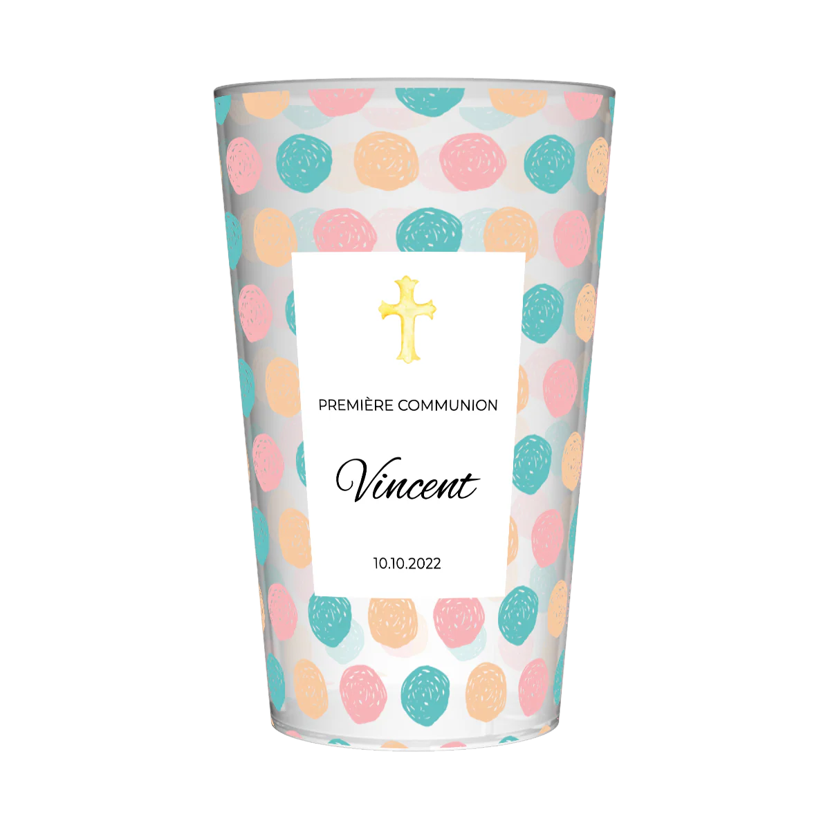 Gobelet personnalisé Communion Ronds