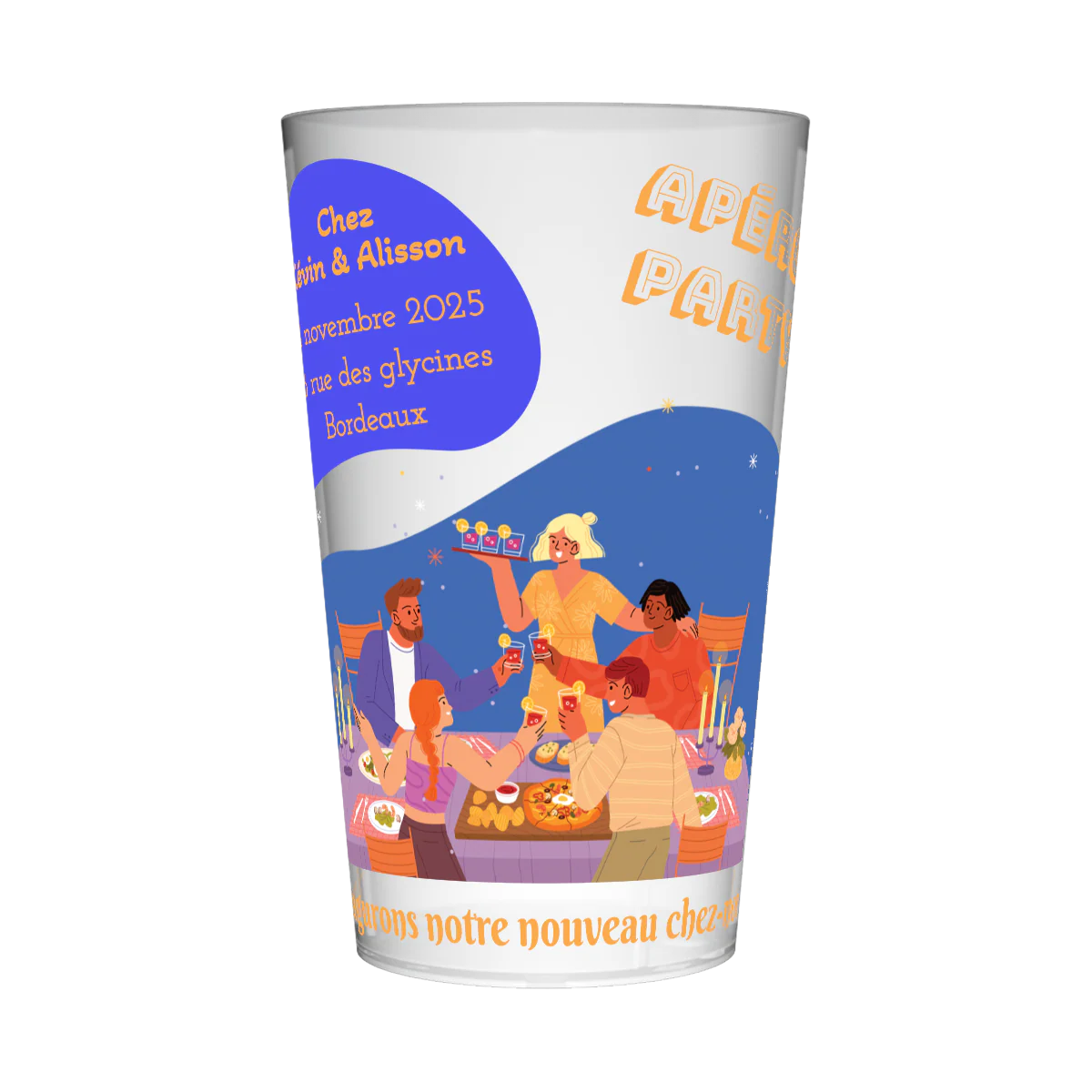 Gobelet personnalisé Crémaillère Apéro Party