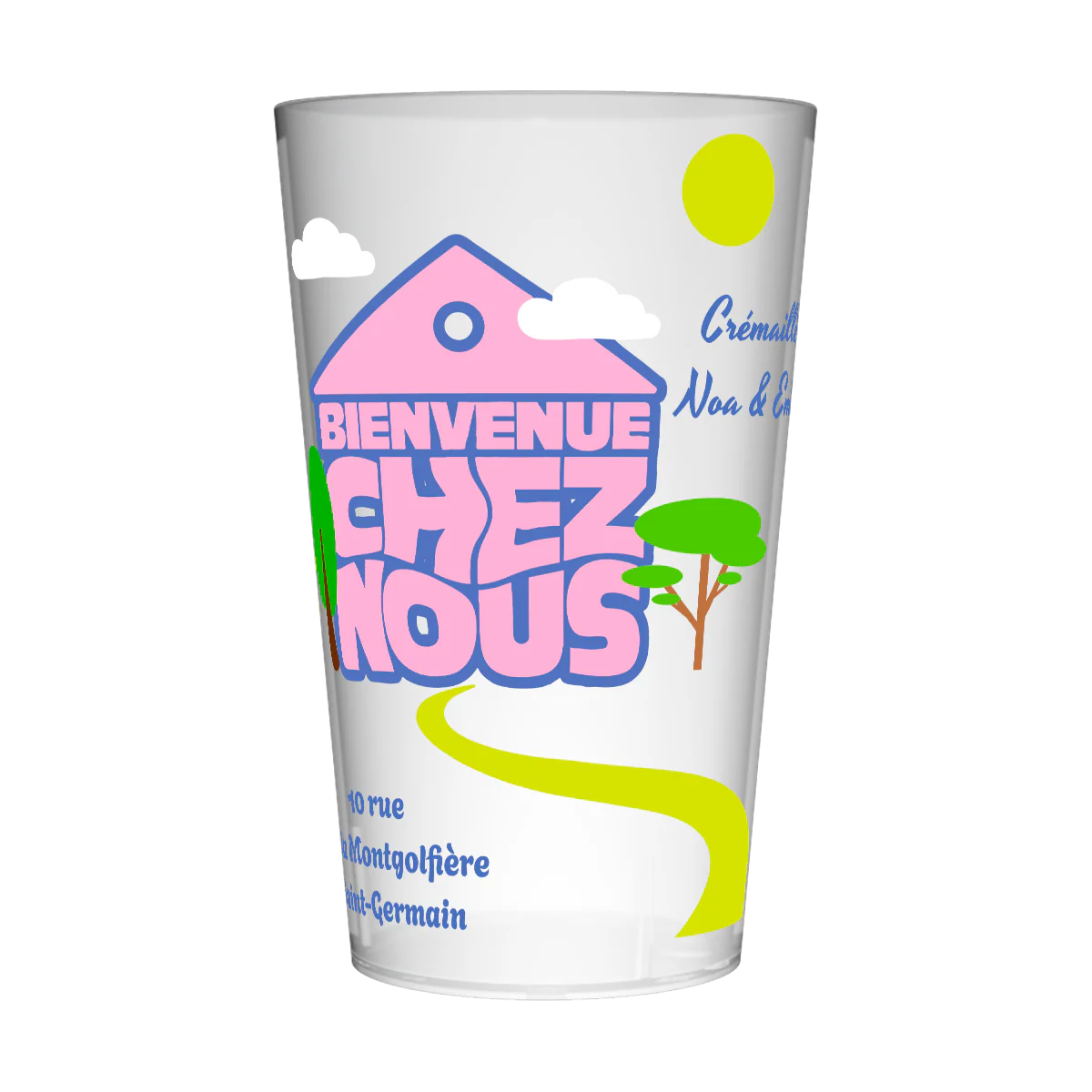 Gobelet personnalisé Crémaillère Bienvenue
