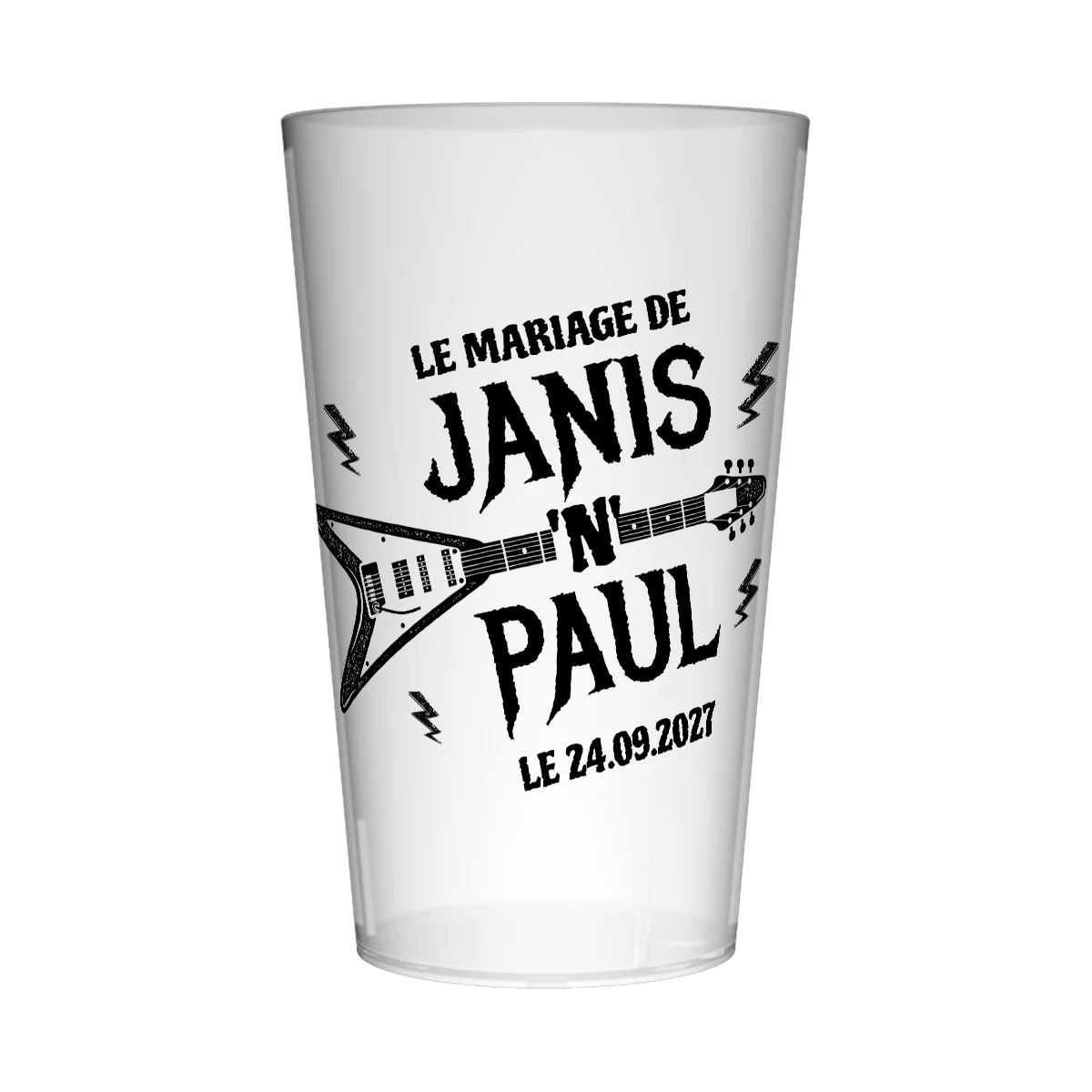 Gobelet personnalisé Mariage Rock'n Roll