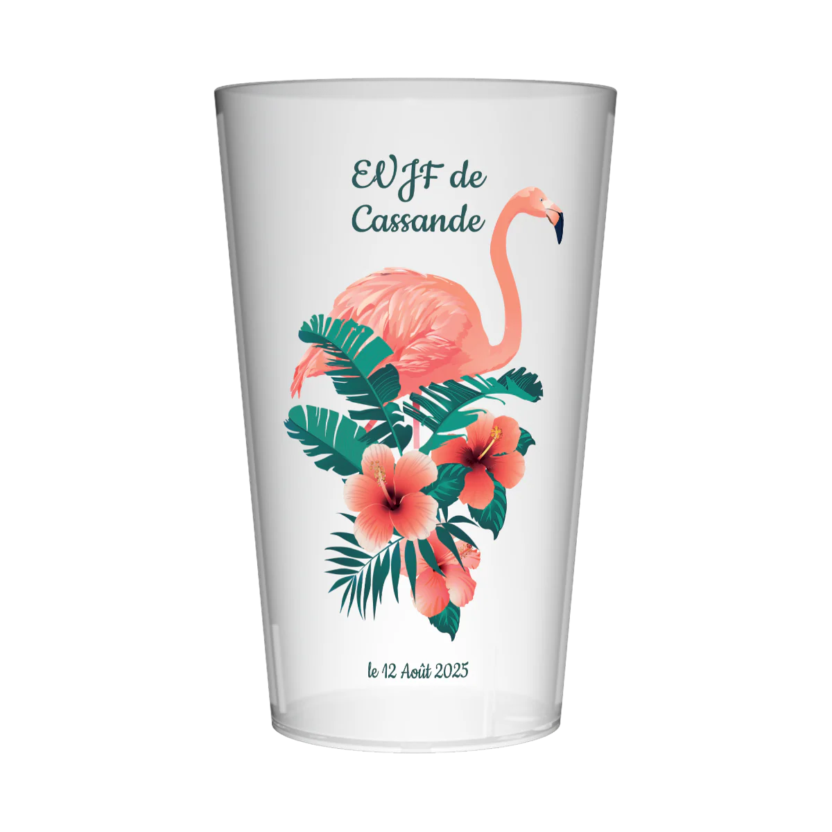 Gobelet personnalisé EVJF Flamant Rose