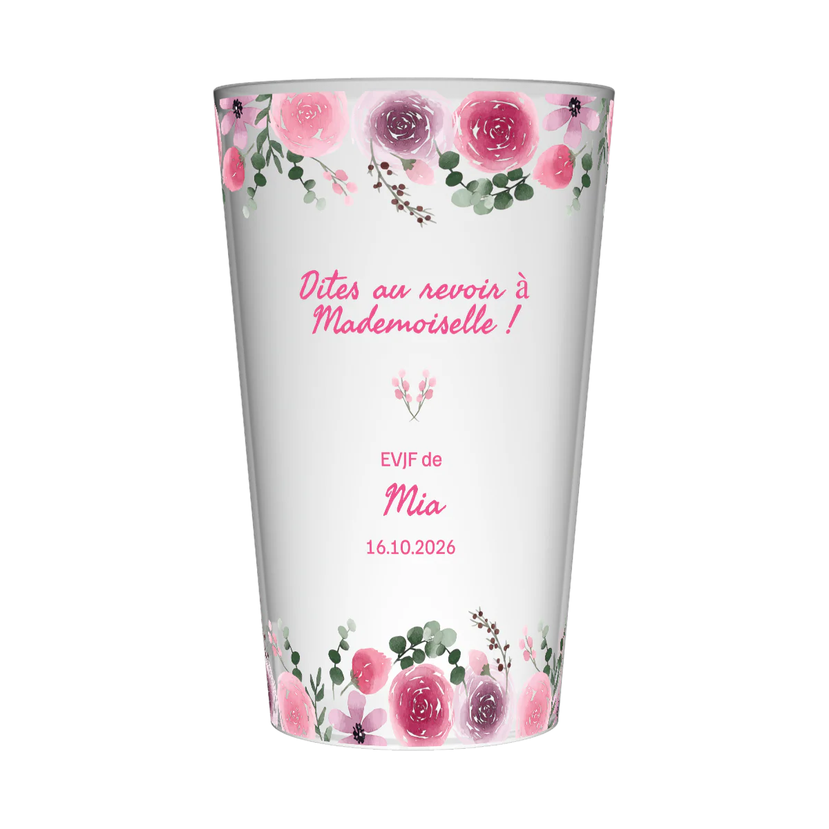 Gobelet personnalisé EVJF Roses