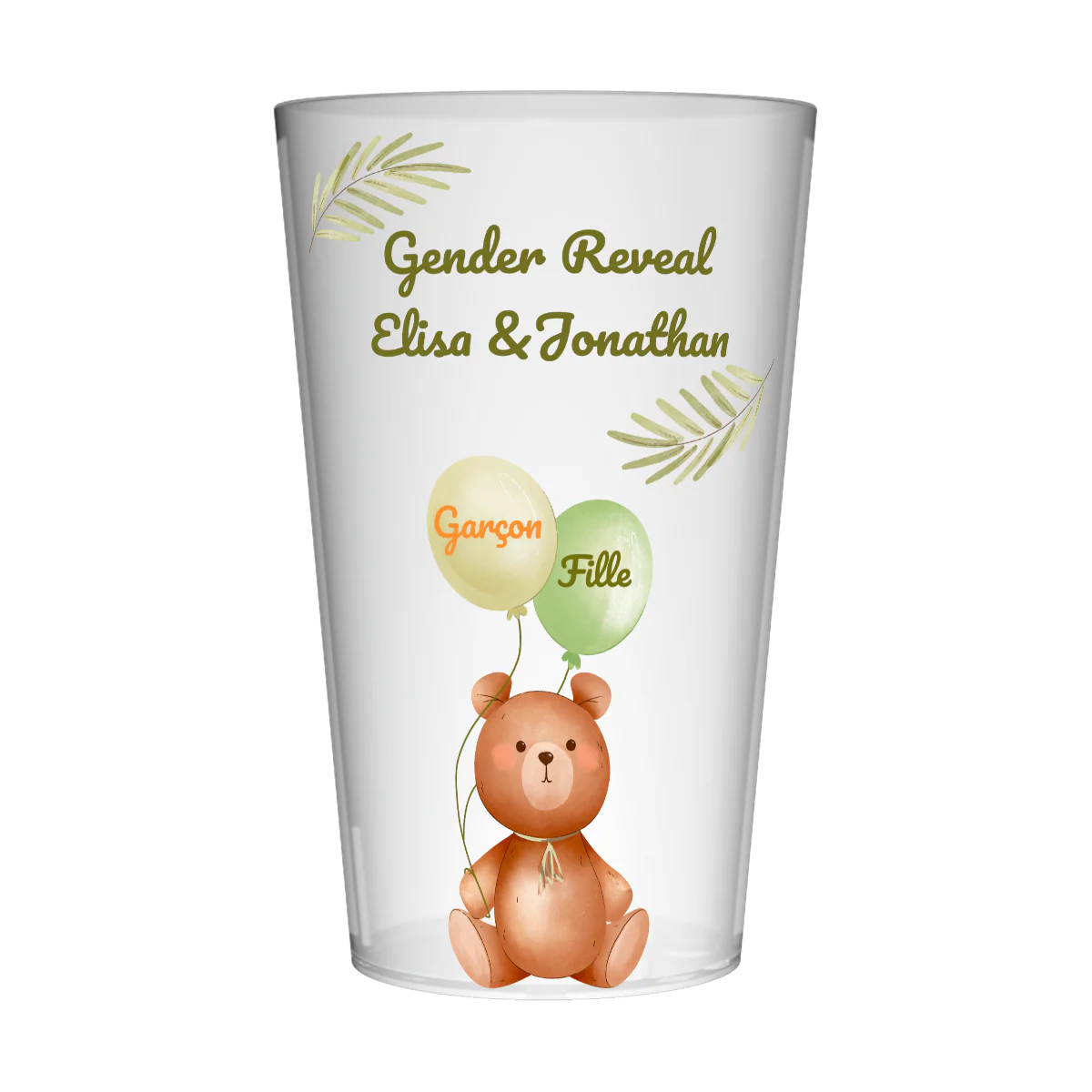 Gobelet personnalisé Gender Reveal Nounours