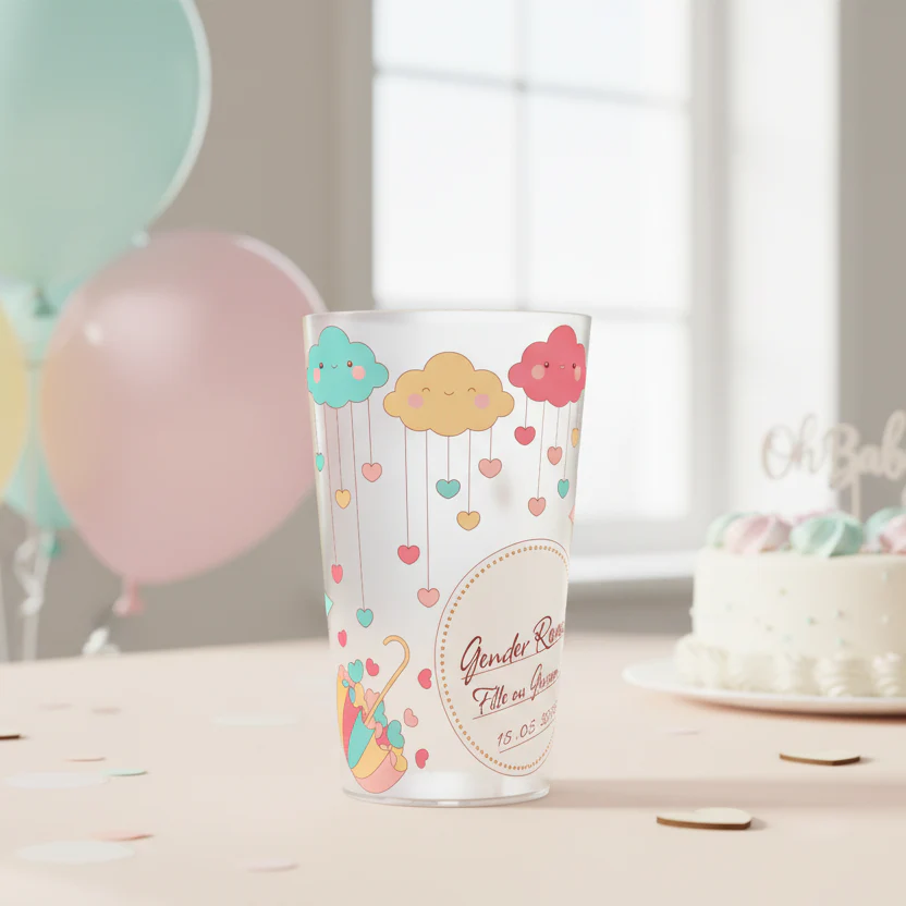 Gobelet personnalisé Gender Reveal Nuages & Etoiles - Image 2