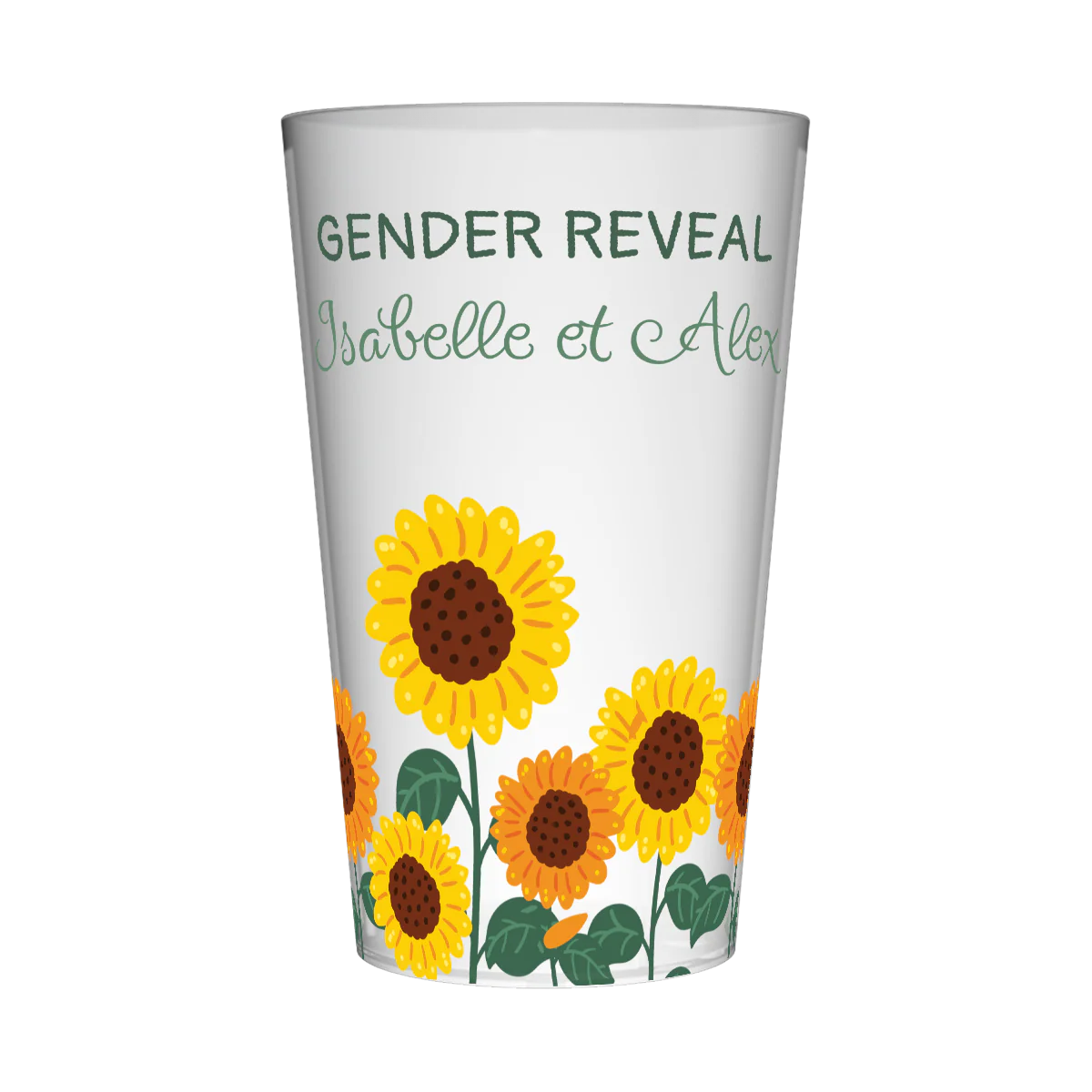 Gobelet personnalisé Gender Reveal Tournesol