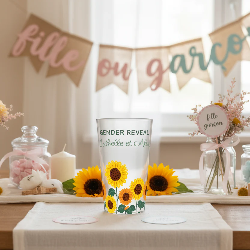 Gobelet personnalisé Gender Reveal Tournesol - Image 2