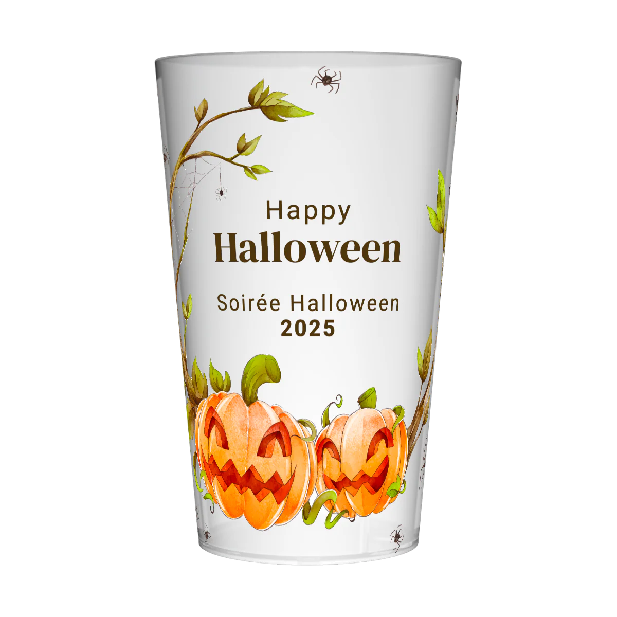 Gobelet personnalisé Halloween Araignée & Citrouille