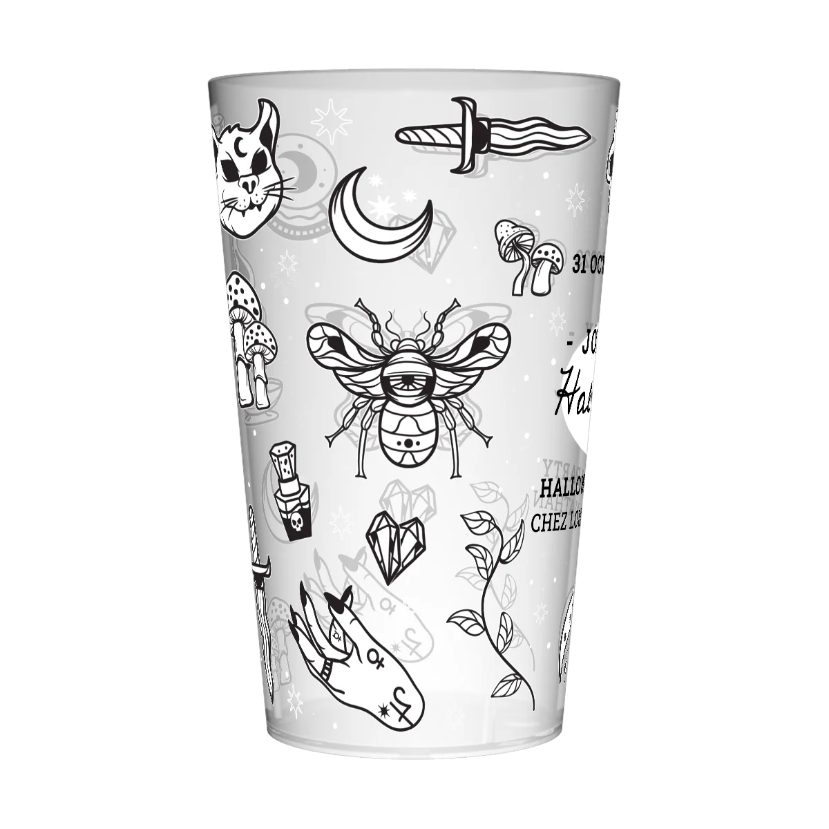 Gobelet personnalisé Halloween Black & White - Image 4
