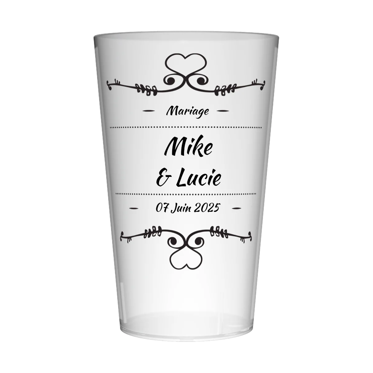 Gobelet personnalisé Mariage Black Heart