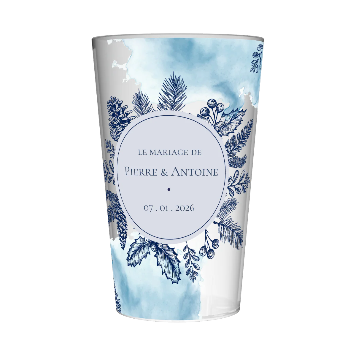 Gobelet personnalisé Mariage Bleu