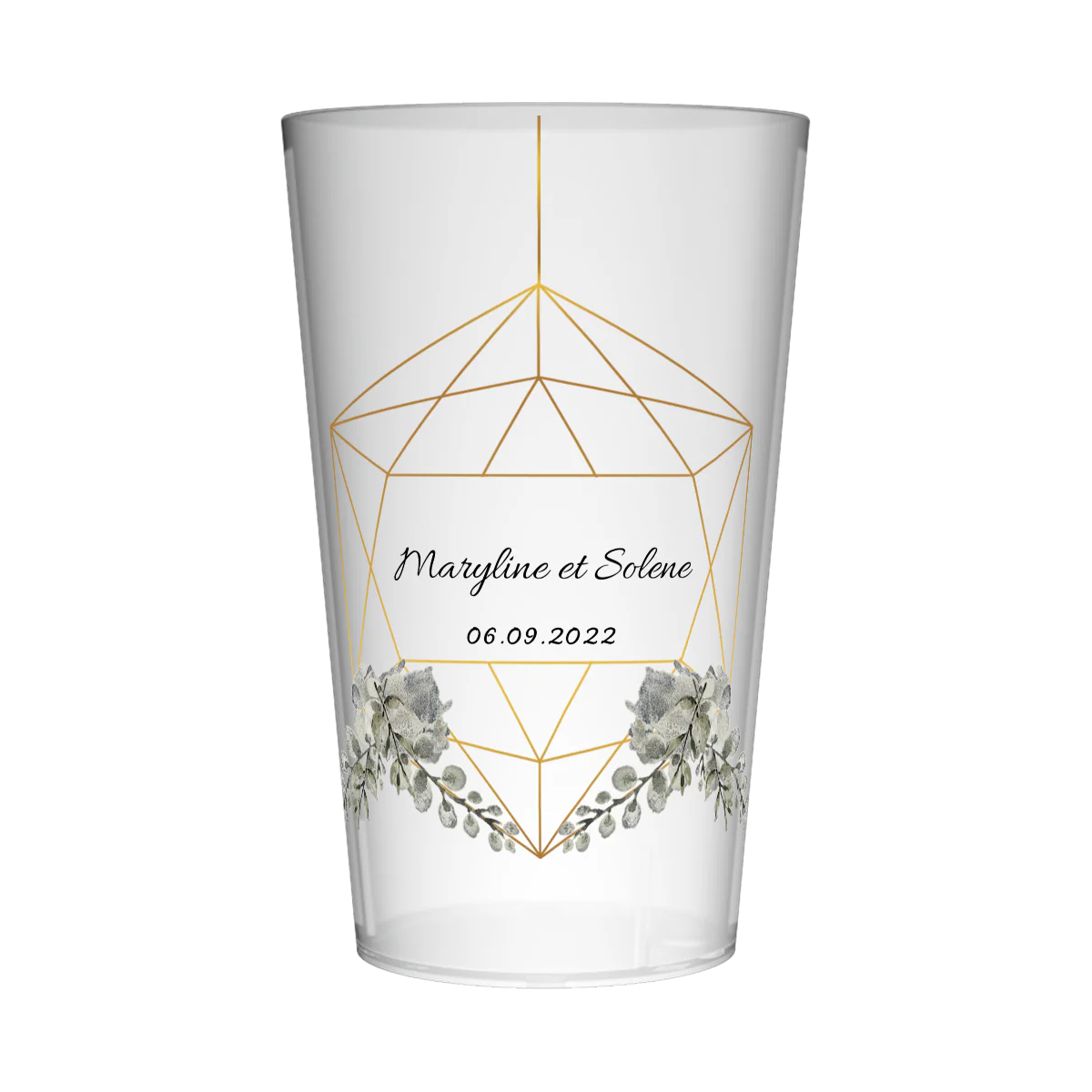 Gobelet personnalisé Mariage Boule Dorée