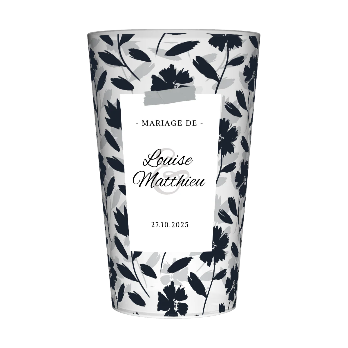 Gobelet personnalisé Mariage Cadre Blanc & Photo