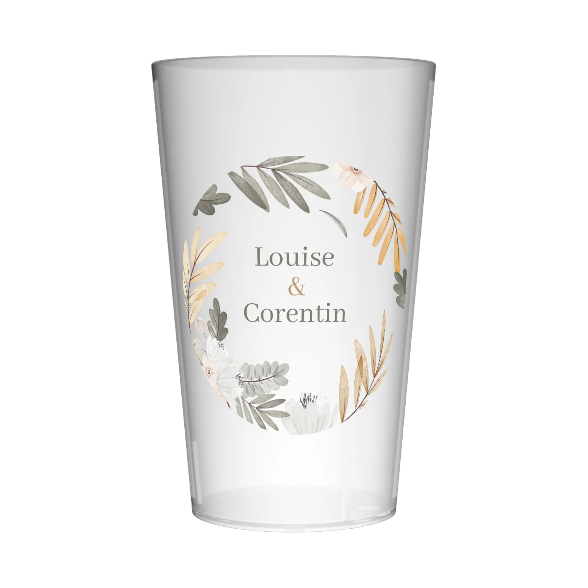 Gobelet personnalisé Mariage Cercle Feuilles