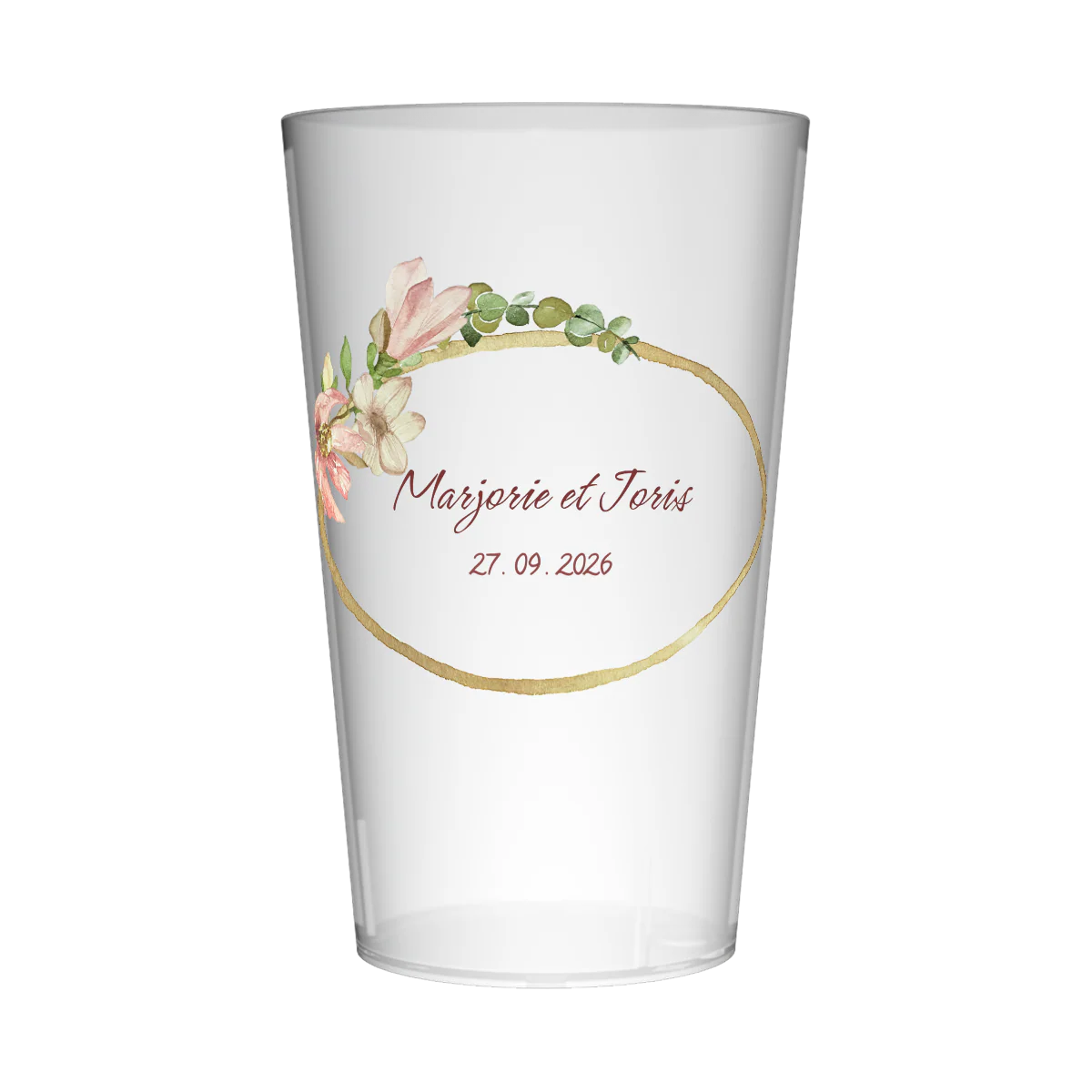 Gobelet personnalisé Mariage Cercle Fleuri