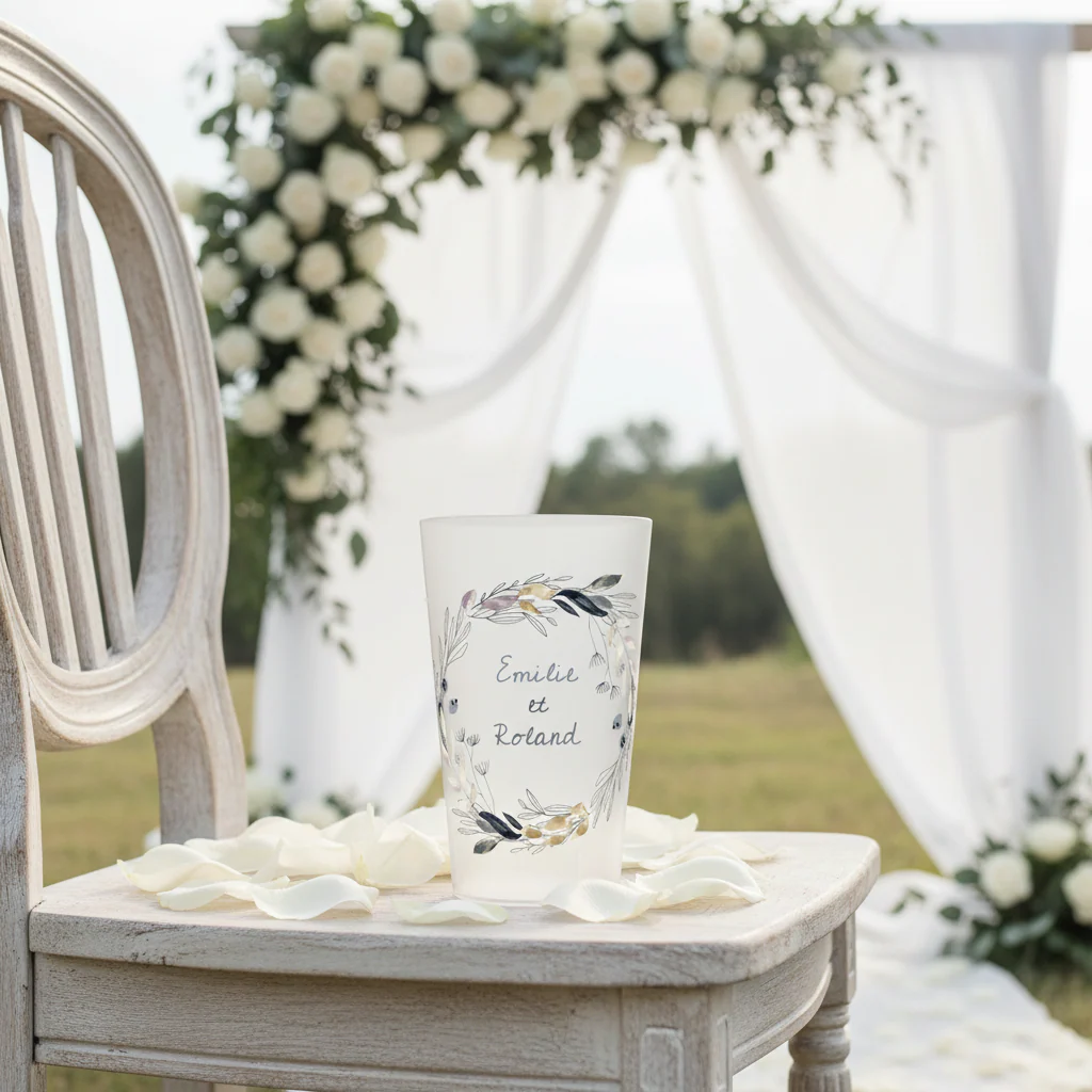 Gobelet personnalisĂ© Mariage ChampĂȘtre jaune - Image 2