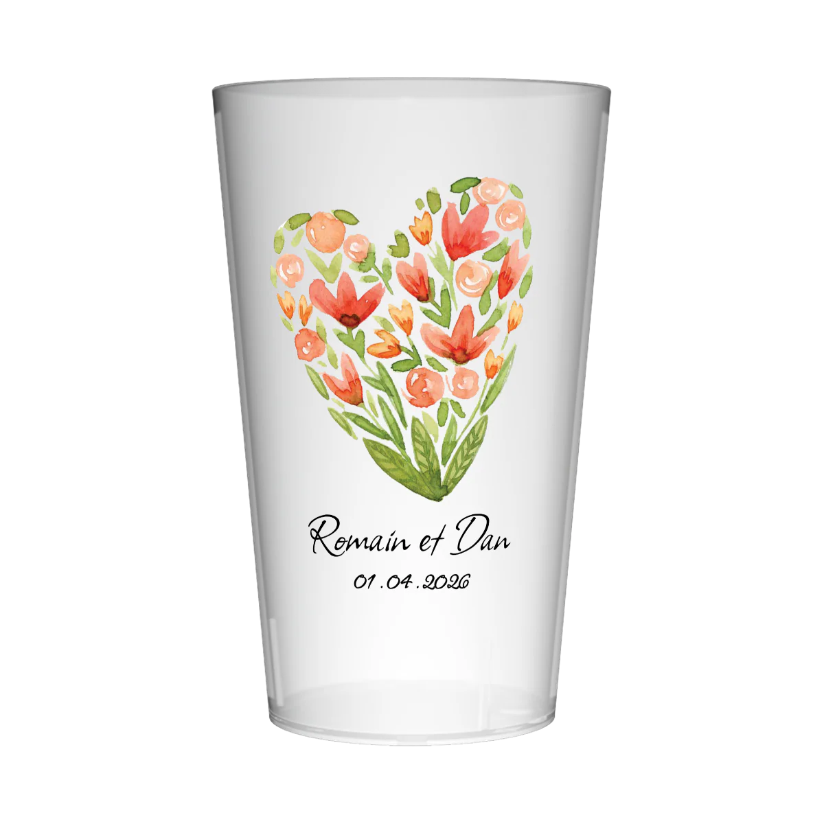 Gobelet personnalisé Mariage Cœur Champêtre