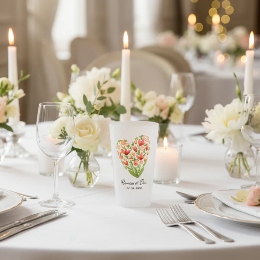 Gobelet personnalisé Mariage Cœur Champêtre - Image 2