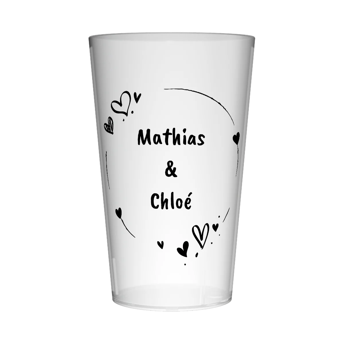 Gobelet personnalisé Mariage Cœur Épuré