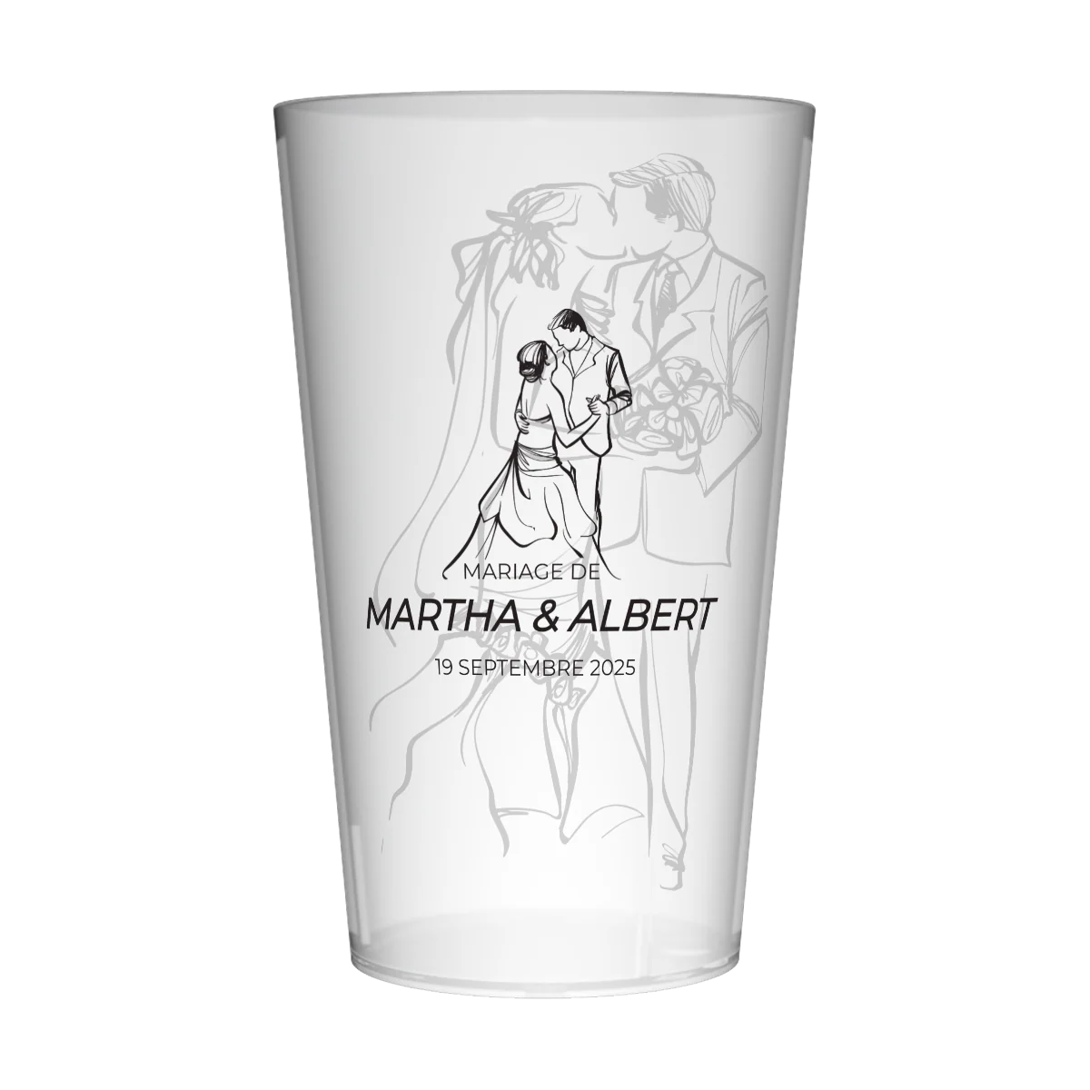 Gobelet personnalisé Mariage Couple Dessin