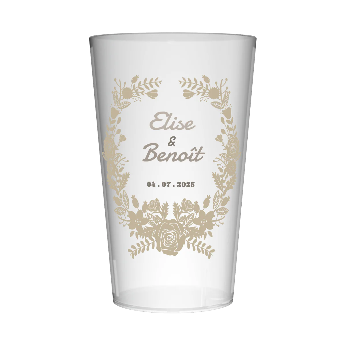 Gobelet personnalisé Mariage Couronne de Fleurs