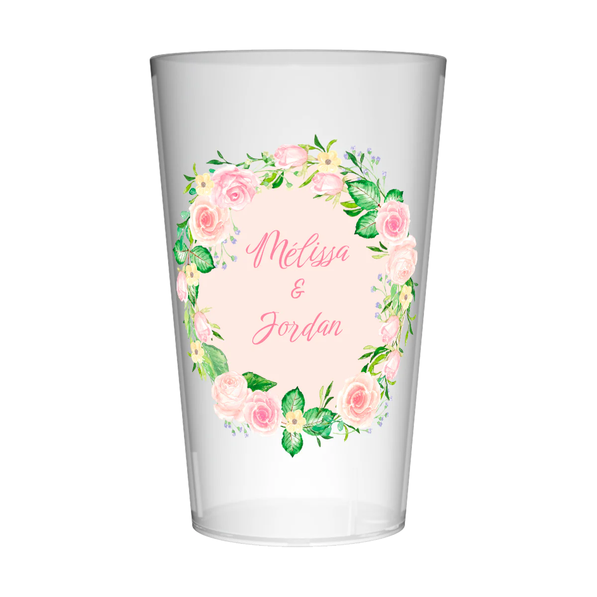 Gobelet personnalisé Mariage Couronne de Roses