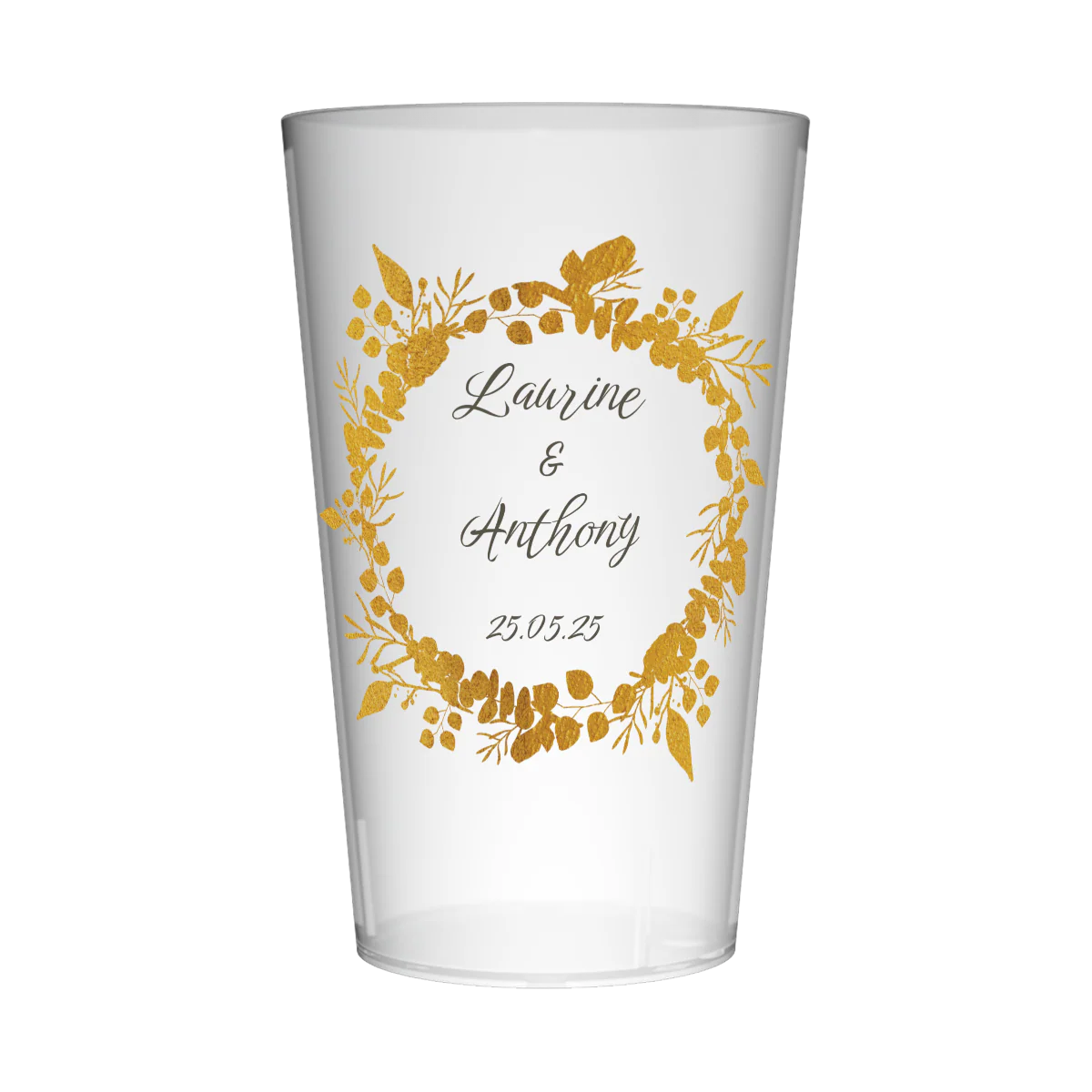 Gobelet personnalisé Mariage Couronne Dorée