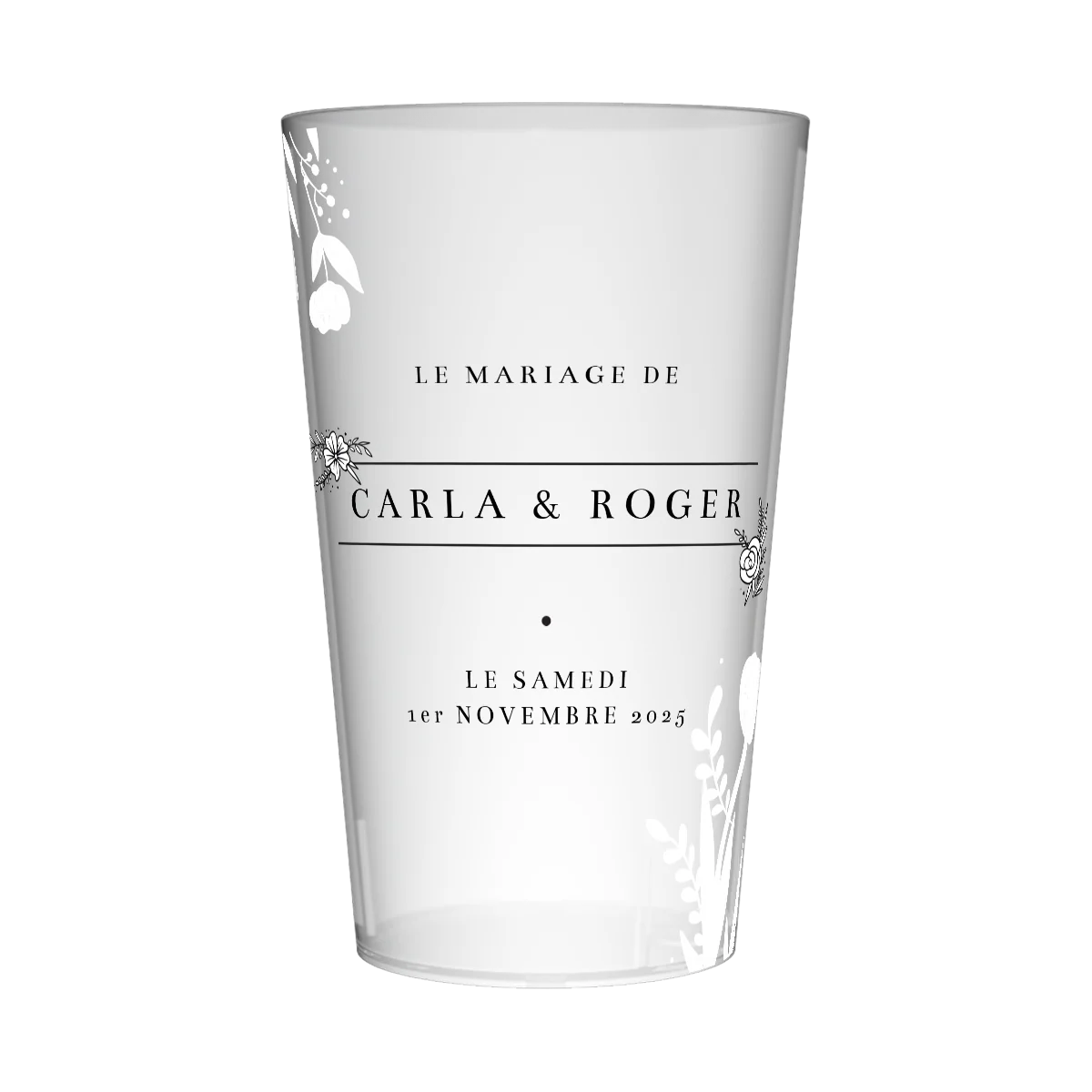 Gobelet personnalisé Mariage Décoration Florale