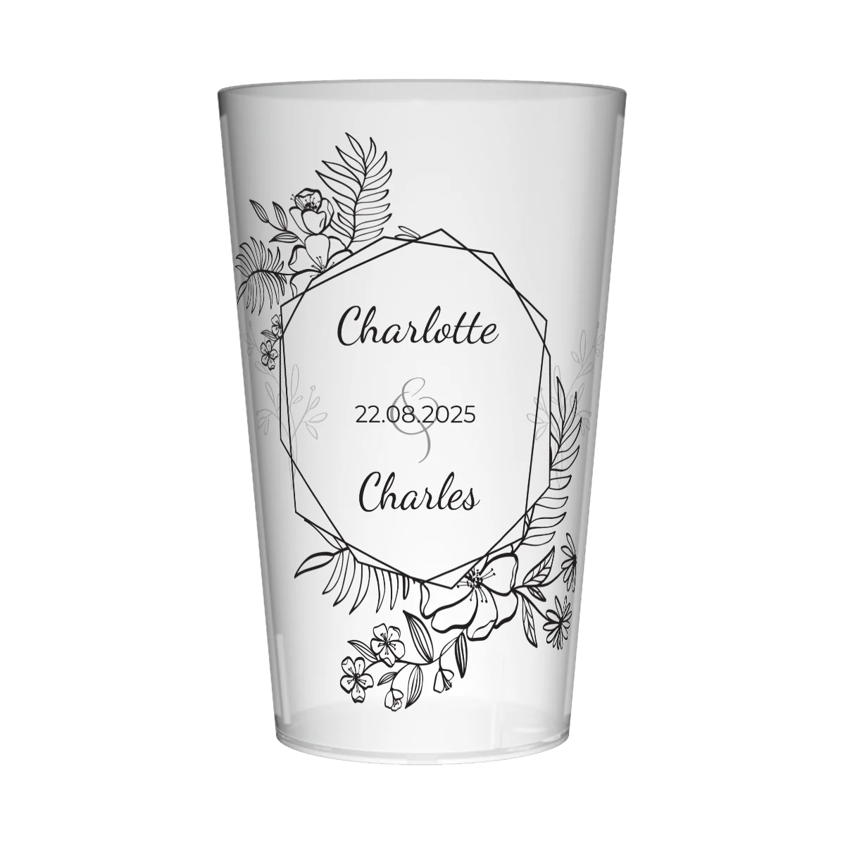 Gobelet personnalisé Mariage Design épuré